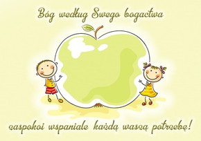 Kartka promise - Bóg według swego - jabłko
