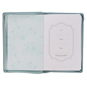 Notatnik skórzany z zamkiem - Faith Teal Floral 
