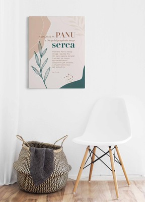 Obraz na płótnie - Raduj się w Panu - liście