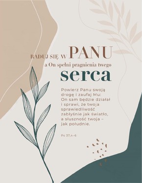 Obraz na płótnie - Raduj się w Panu - liście