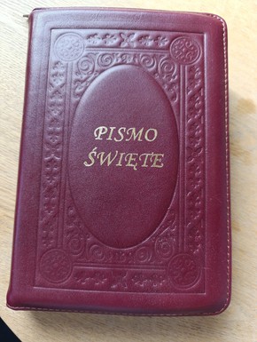 OUTLET - Biblia Warszawska średnia, skóra, zamek  