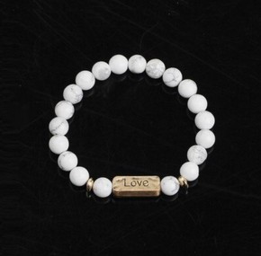 Bransoletka Love - kamienna biały