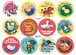 Naklejka okrągła zestaw - Bóg się troszczy