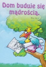 Naklejka prostokąt - Dom buduje się mądrością