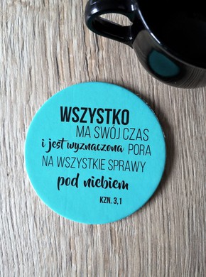 Podkładka korkowa okrągła - Wszystko ma swój czas