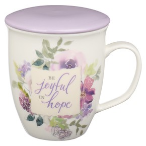 Kubek ceramiczny - Be Joyful in Hope Lilac