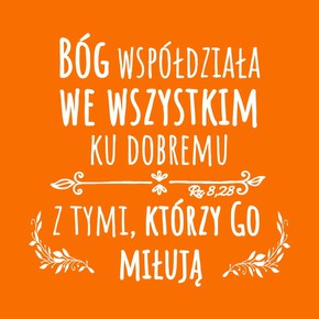Podstawka korkowa - Bóg współdziała - pomarańcz 