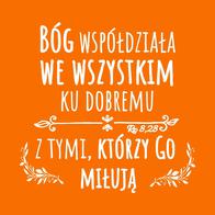 Podstawka korkowa - Bóg współdziała - pomarańcz 