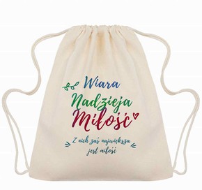 Plecak Bawełniany - Wiara, Nadzieja, Miłość