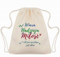 Plecak Bawełniany - Wiara, Nadzieja, Miłość