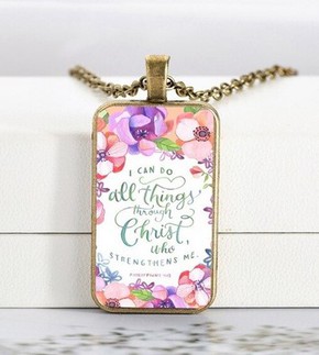 Naszyjnik metalowy wisiorek - I can do all things