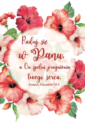 A Kartka składana - Raduj się w Panu - kwiat