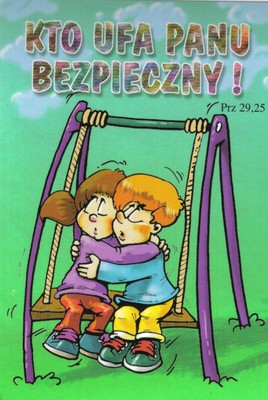 Naklejka prostokąt - Kto ufa Panu - huśtawka  