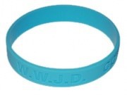 Opaska silikonowa - WWJD -  niebieska