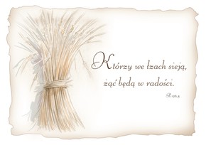 Kartka promise - Którzy we łzach sieją - snopek 