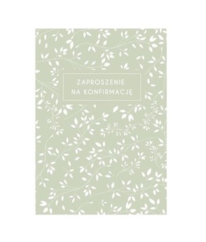 Karnet - Zaproszenie konfirmacja - kwiat oliwka