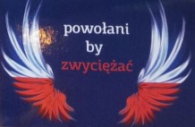 Naklejka prostokąt - Powołani by zwyciężać 