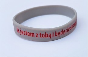 Opaska silikonowa – Ja Jestem z tobą - szara