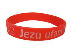 Opaska silikonowa - Jezu ufam Tobie - czerwona