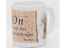 Kubek ceramiczny - Bóg twoje dni nasyca dobrami 