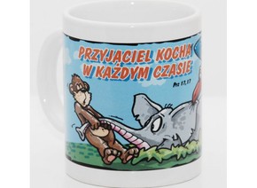 Kubek ceramiczny - Przyjaciel kocha - słonik 