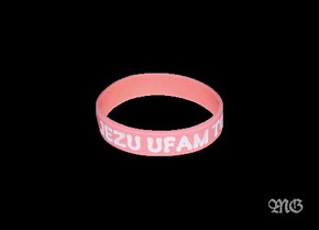 Opaska silikonowa mała - Jezu ufam - różowa