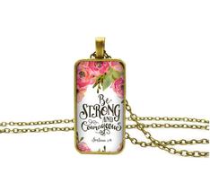 Naszyjnik metalowy wisiorek - Be strong 