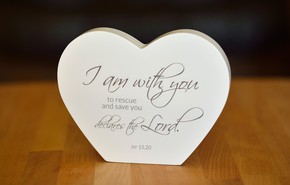 Serce ozdobne z wersetem - I am with you