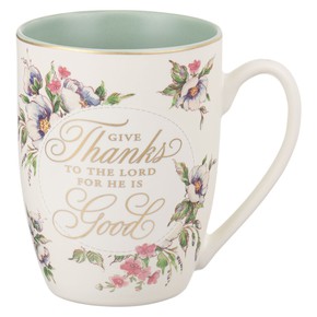 Kubek ceramiczny - Give Thanks... floral