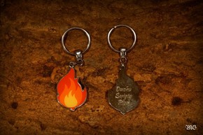 Brelok metalowy - płomień