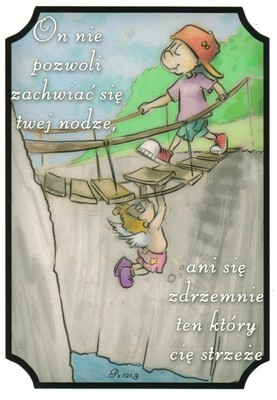 Naklejka prostokąt - On nie pozwoli zachwiać 