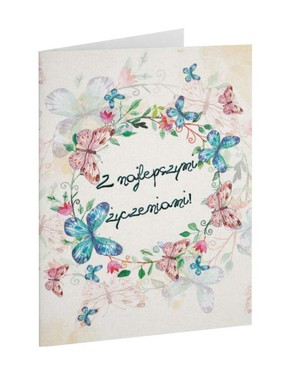 A Kartka składana - Z najlepszymi życz - motyl