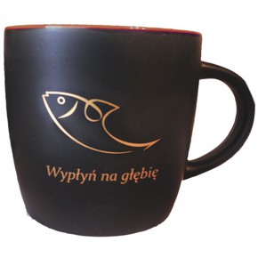 Kubek matowy - wypłyń na głębię - rybka - czerwony