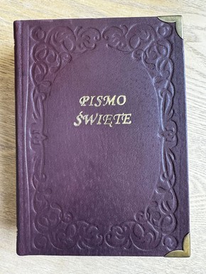 OUTLET - Biblia Gdańska skóra bordo-narożniki met.