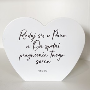 Serce ozdobne z wersetem - Raduj się w Panu