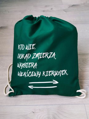 Plecak płócienny - Kto wie dokąd - zielony