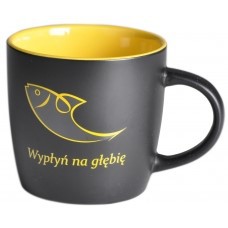 Kubek matowy - wypłyń na głębię - rybka - żółty