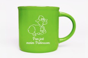 Kubek grawerowany - zielony - Pan jest pasterzem