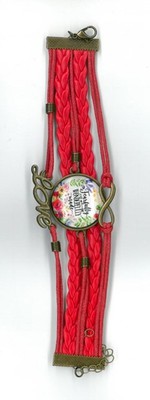 Bransoletka rzemyk - Fearfully - czerwona