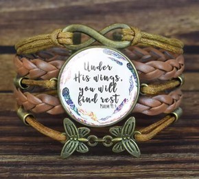 Bransoletka rzemyk - Under His wings