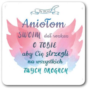 Podstawka korkowa - Aniołom swoim dał rozkaz