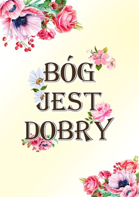 Kartka promise - Bóg jest dobry - kwiaty