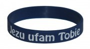 Opaska silikonowa - Jezu ufam Tobie - granatowa