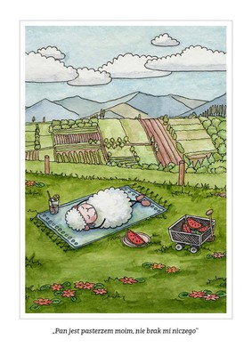 Pocztówka z kolorowanką - Pan jest pasterzem