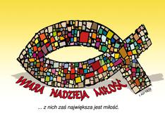 Kartka promise - Wiara nadzieja miłość - rybka