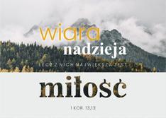Karnet - wiara nadzieja miłość -  góry