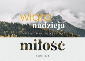 Karnet - wiara nadzieja miłość -  góry