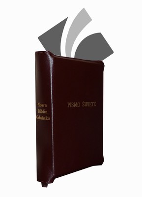 Nowa Biblia gdańska skóra zamek brązowa