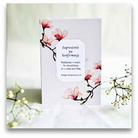 Zaproszenie na konfirmację - magnolie- pojdziemy..