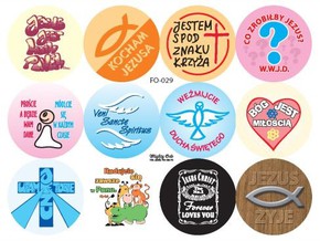 Naklejka okrągła zestaw - Jezus jest moim Panem